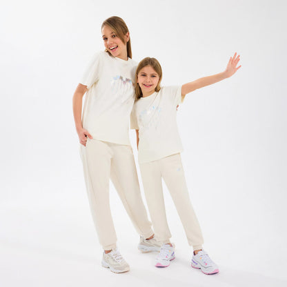 Skechers Regular Fit Baskılı Çocuk Beyaz T-shirt