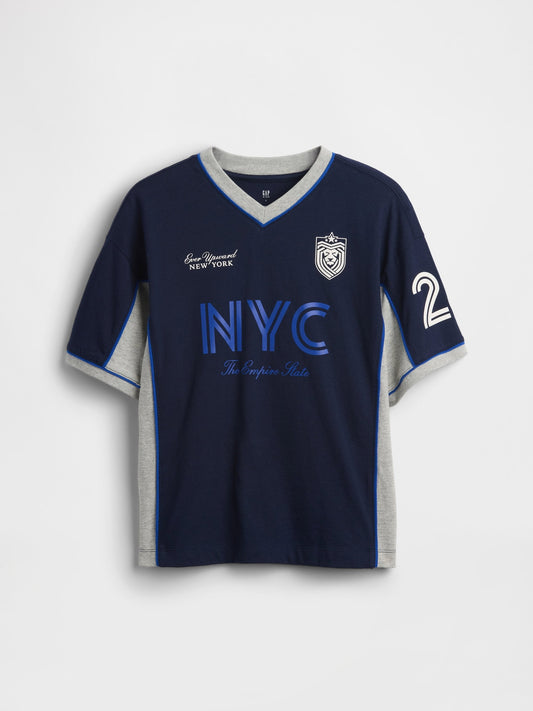 Lacivert Oversized Jersey T-shirt