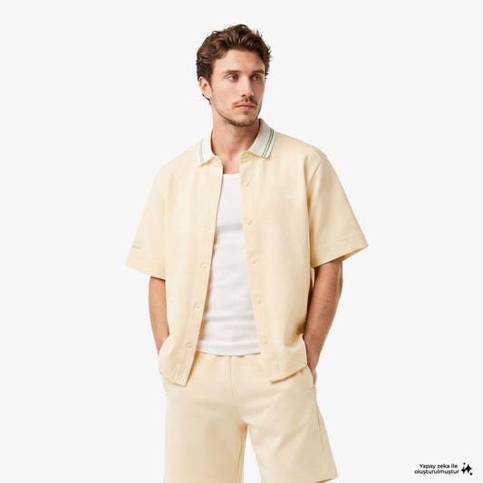 House Of Superstep X Lacoste Kapsul Koleksiyon Erkek Bej Gömlek