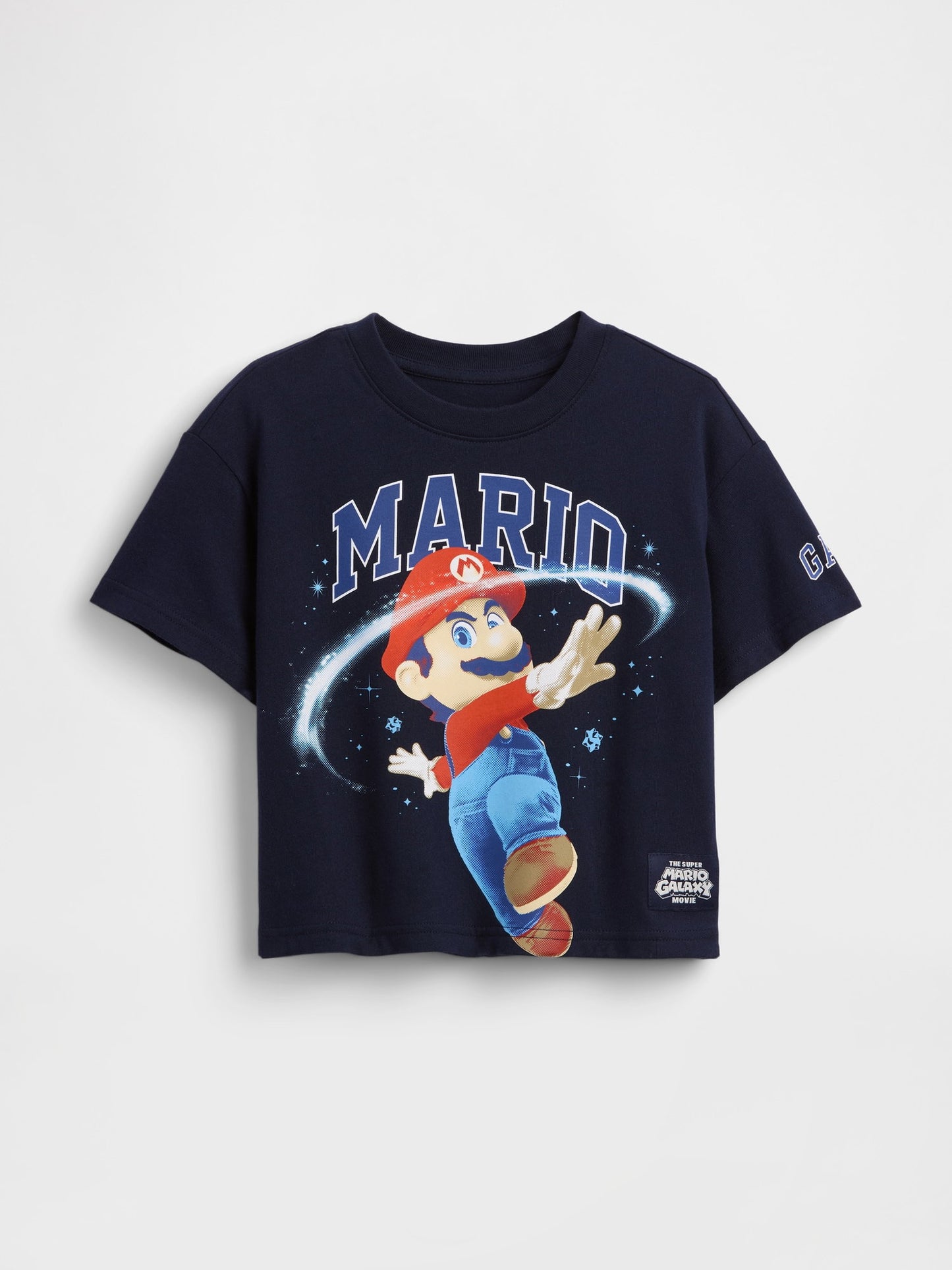 Lacivert Süper Mario Oversized Grafik Baskılı T-shirt
