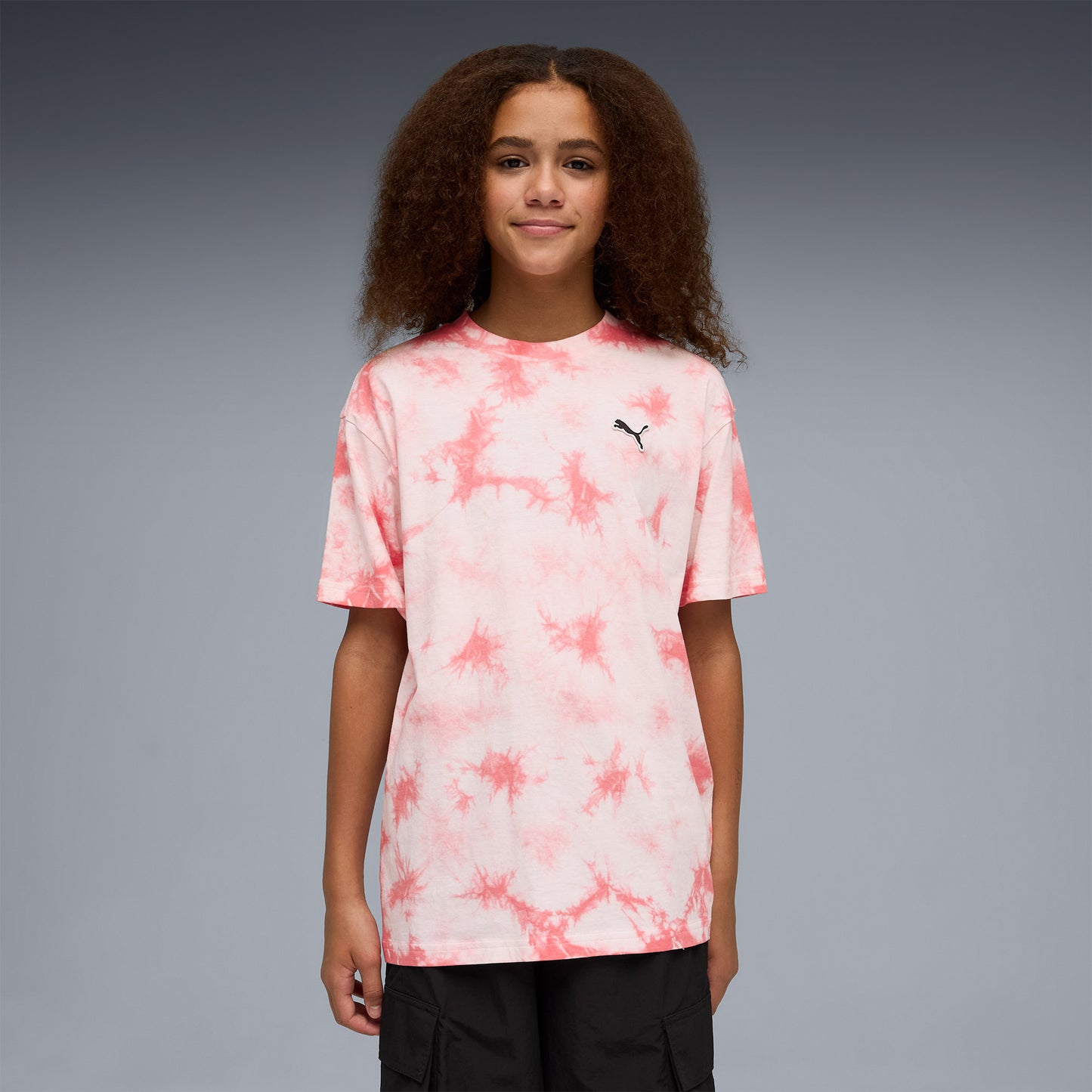 Puma Essentials Relaxed Tie-dye Çocuk Pembe T-shirt