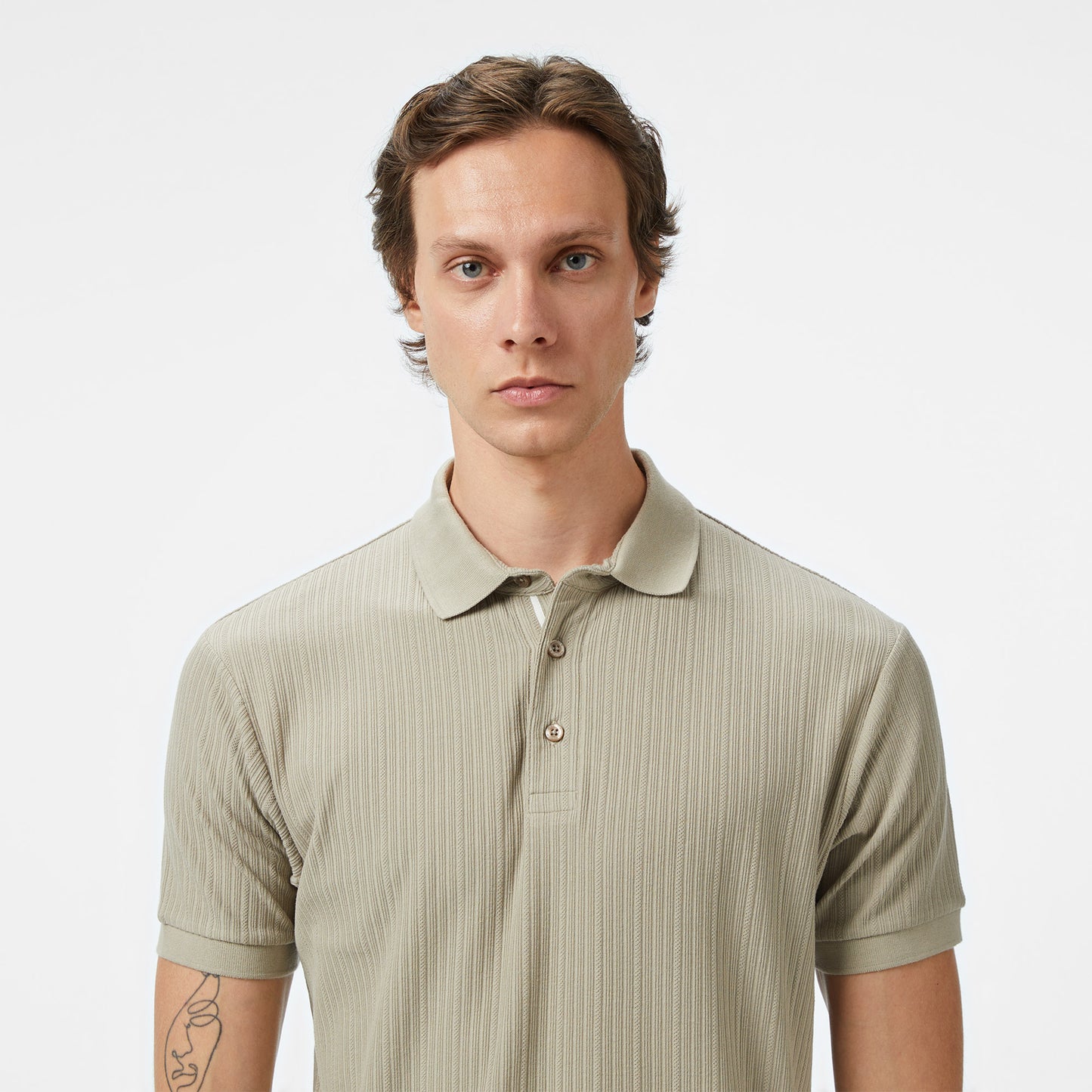 Nautica Erkek Bej Classic Fit Polo Yaka T-shirt