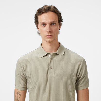 Nautica Erkek Bej Classic Fit Polo Yaka T-shirt