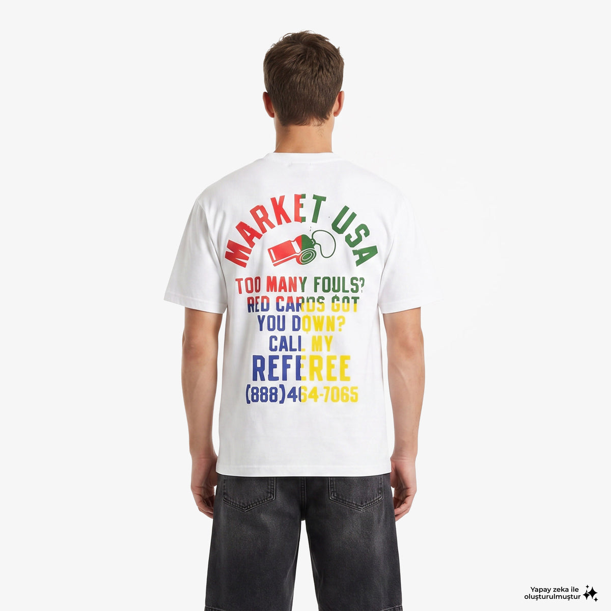 Market Smiley Foul Play Erkek Beyaz T-shirt