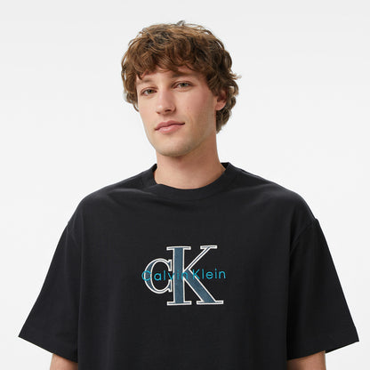 Calvin Klein Tricolor Monologo Graphic Erkek Siyah T-shirt