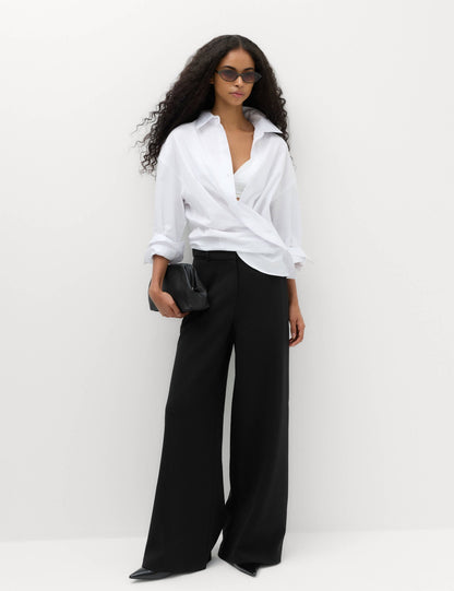 Yan Bant Detaylı Wide Leg Pantolon