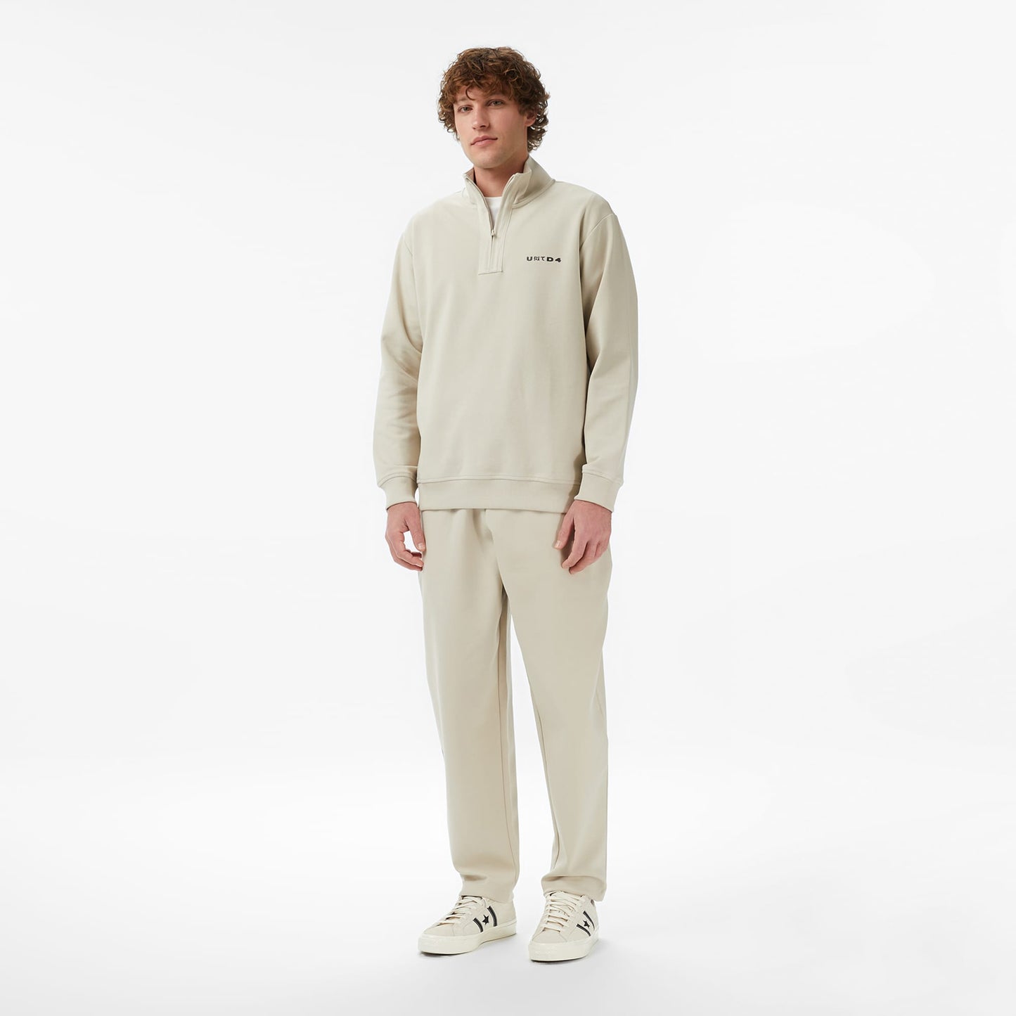 United4 Regular Fit Erkek Bej Sweatshirt