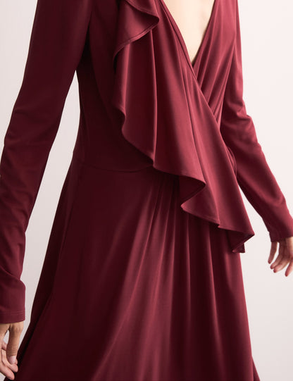Jaeger Regular Fit V Yaka Midi Elbise