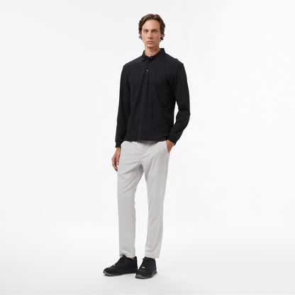 Nautica Erkek Siyah Classic Fit Uzun Kollu Polo Yaka T-shirt