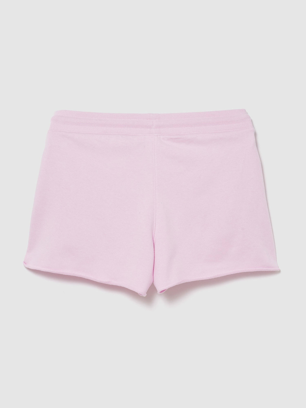 Açık Pembe Relaxed Fransız Havlu Kumaş Grafik Baskılı Şort