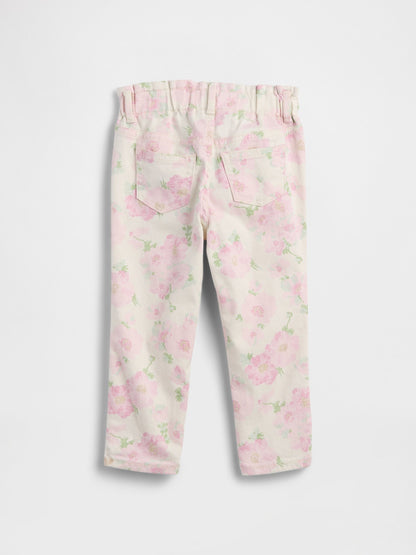 Açık Pembe Babygap Baskılı Paperbag Mom Jean Pantolon