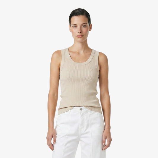 Nautica Kadın Bej Slim Fit Kolsuz T-shirt