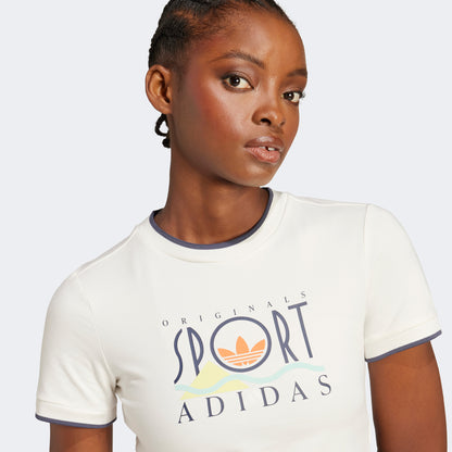 Adidas Sportswear Kadın Beyaz Crop T-shirt