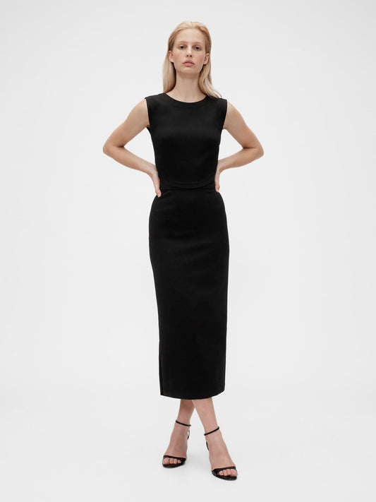 Siyah Gapstudio Jersey Midi Elbise