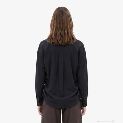 Lacoste Relaxed Fit Kadın Siyah Gömlek