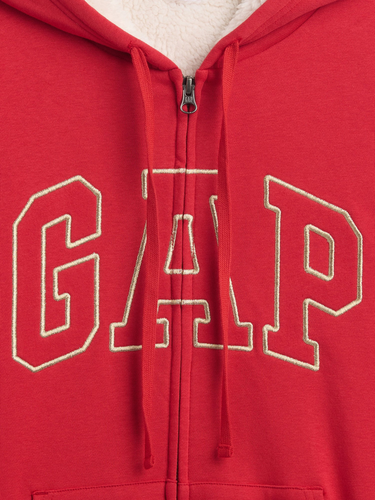 Kırmızı Relaxed Gap Logo Sherpa-astarlı Fermuarlı Sweatshirt