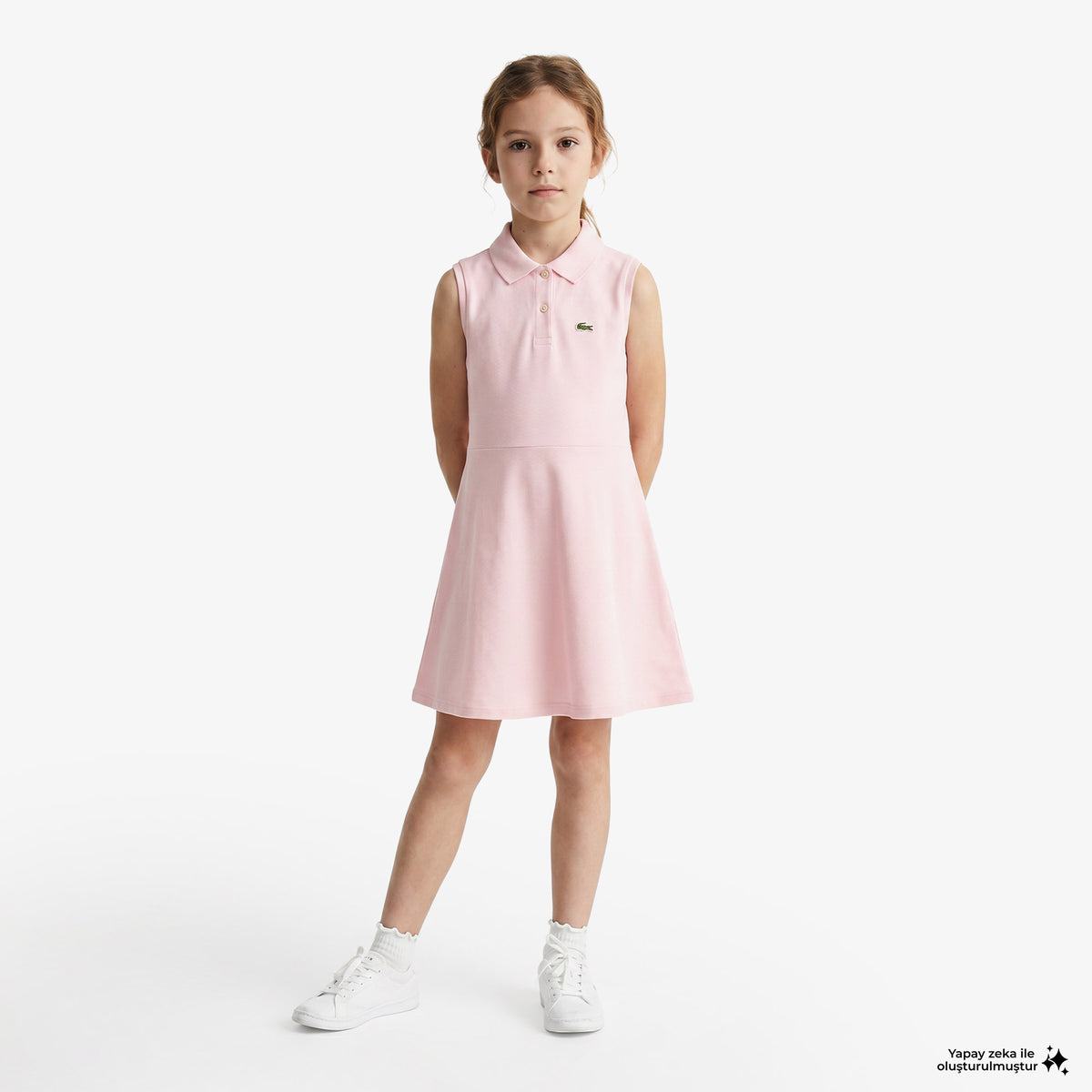Lacoste Kız Çocuk Kolsuz Polo Yaka Pembe Elbise