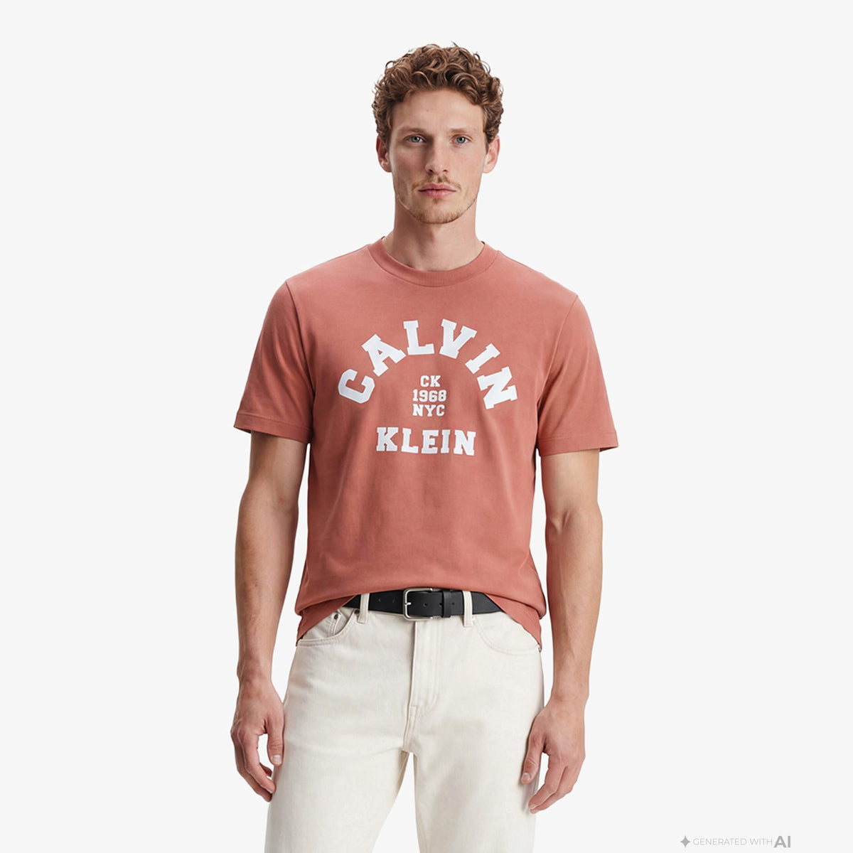 Calvin Klein 20s College Graphic Erkek Kahverengi T-shirt