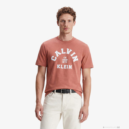 Calvin Klein 20s College Graphic Erkek Kahverengi T-shirt