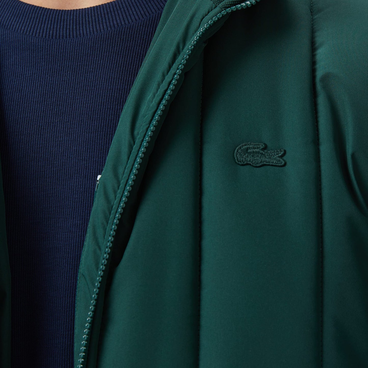Lacoste Erkek Dik Yaka Koyu Yeşil Mont