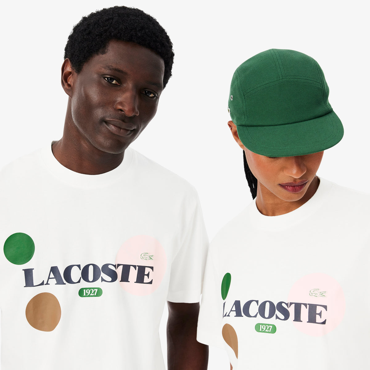 Lacoste Unisex Classic Fit Bisiklet Yaka Baskılı Beyaz T-shirt