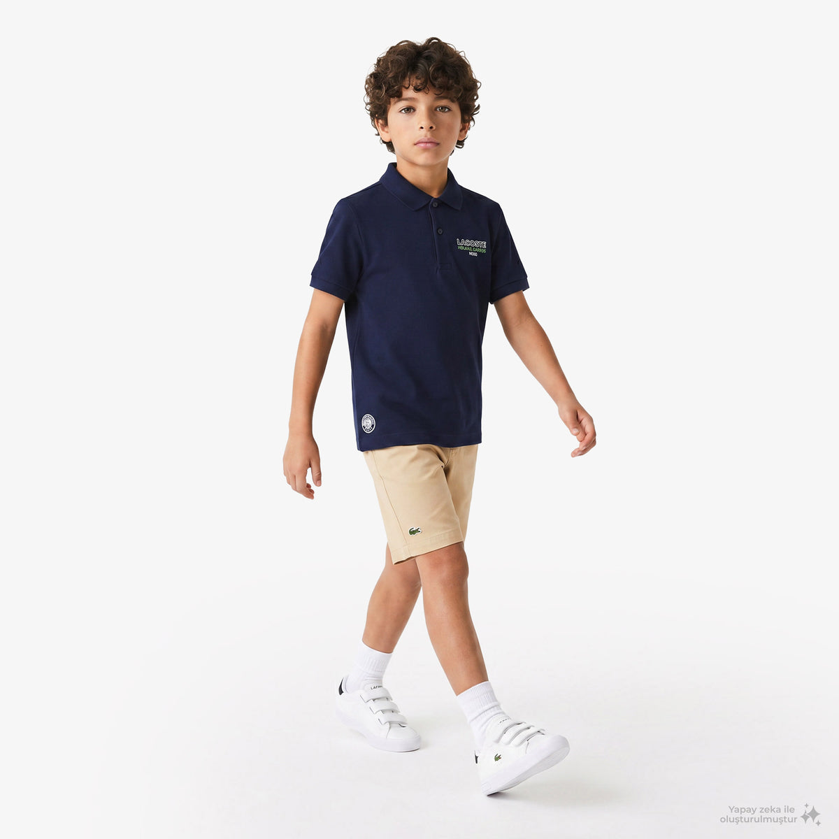 Lacoste Rolland Garros Çocuk Baskılı Lacivert Polo