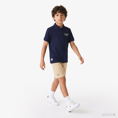 Lacoste Rolland Garros Çocuk Baskılı Lacivert Polo
