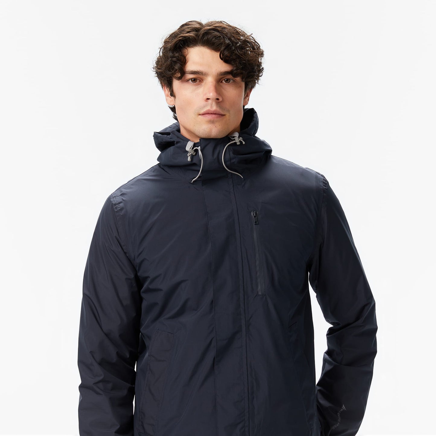 Nautica Erkek Siyah Regular Fit Kapüşonlu Su Geçirmez Mont