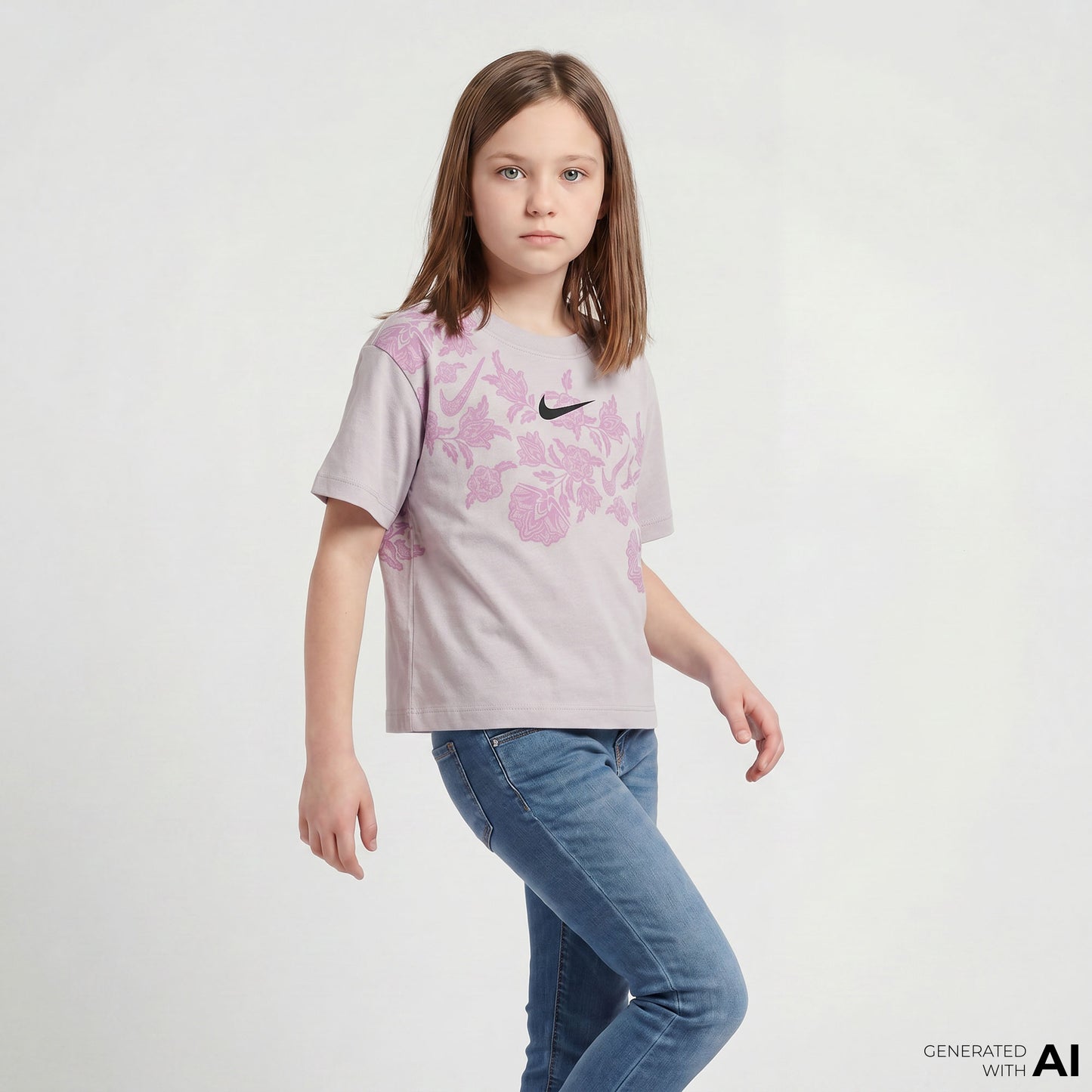 Nike Lace It Up Çocuk Mor T-shirt