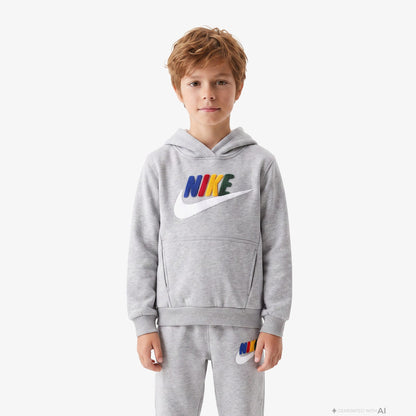 Nike Club Chenille Pullover Çocuk Gri Sweatshirt