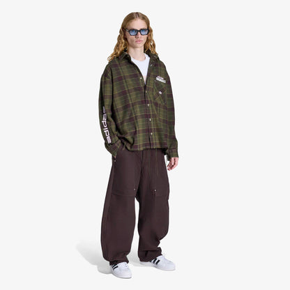 Adidas Flannel Buttonup Erkek Yeşil Gömlek