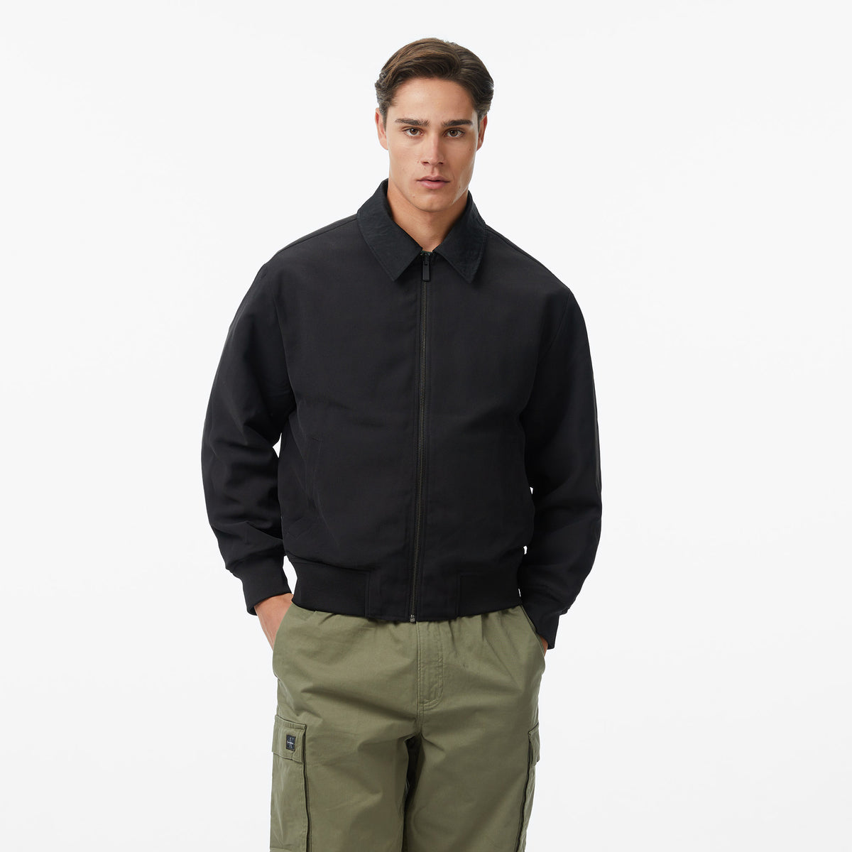 Calvin Klein Nylon Collared Reversible Erkek Siyah Ceket