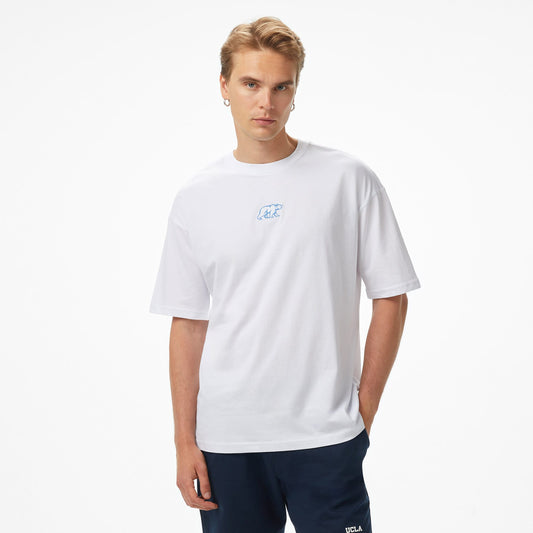 Ucla Sinclair Erkek Beyaz Bisiklet Yaka T-shirt