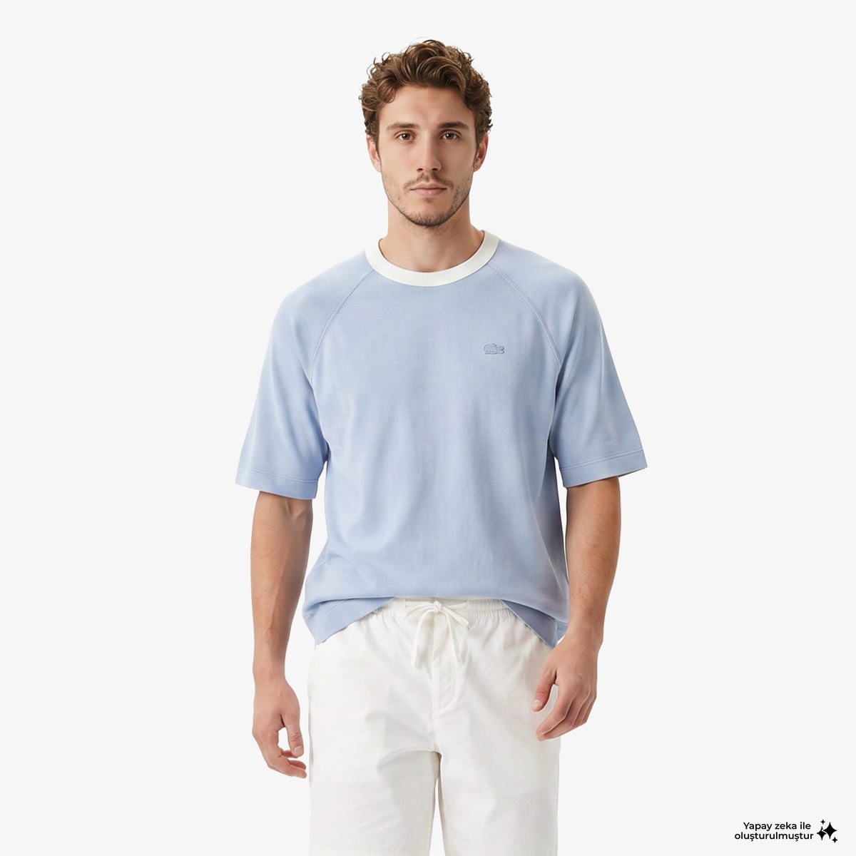 House Of Superstep X Lacoste Kapsul Koleksiyon Erkek Mavi T-shirt