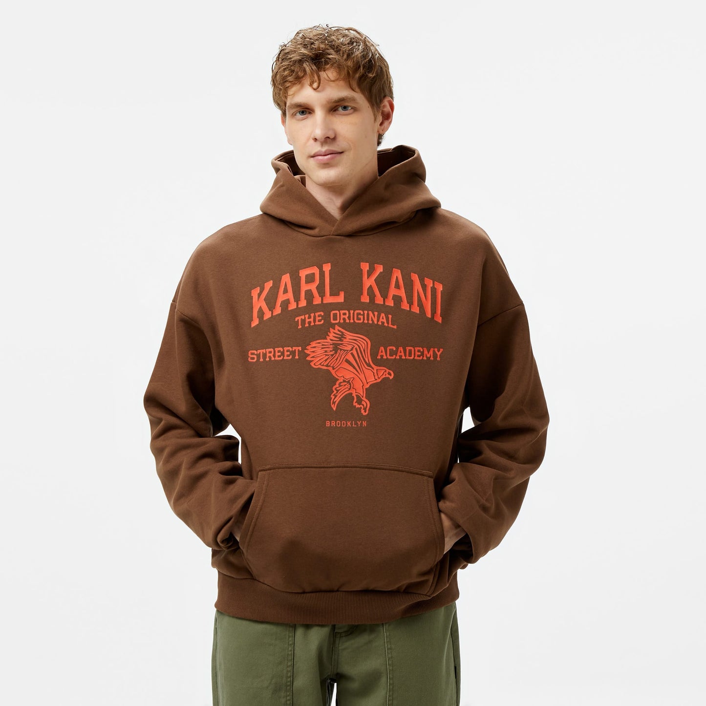Karl Kani Kani Street Academy Os Erkek Kahverengi Hoodie