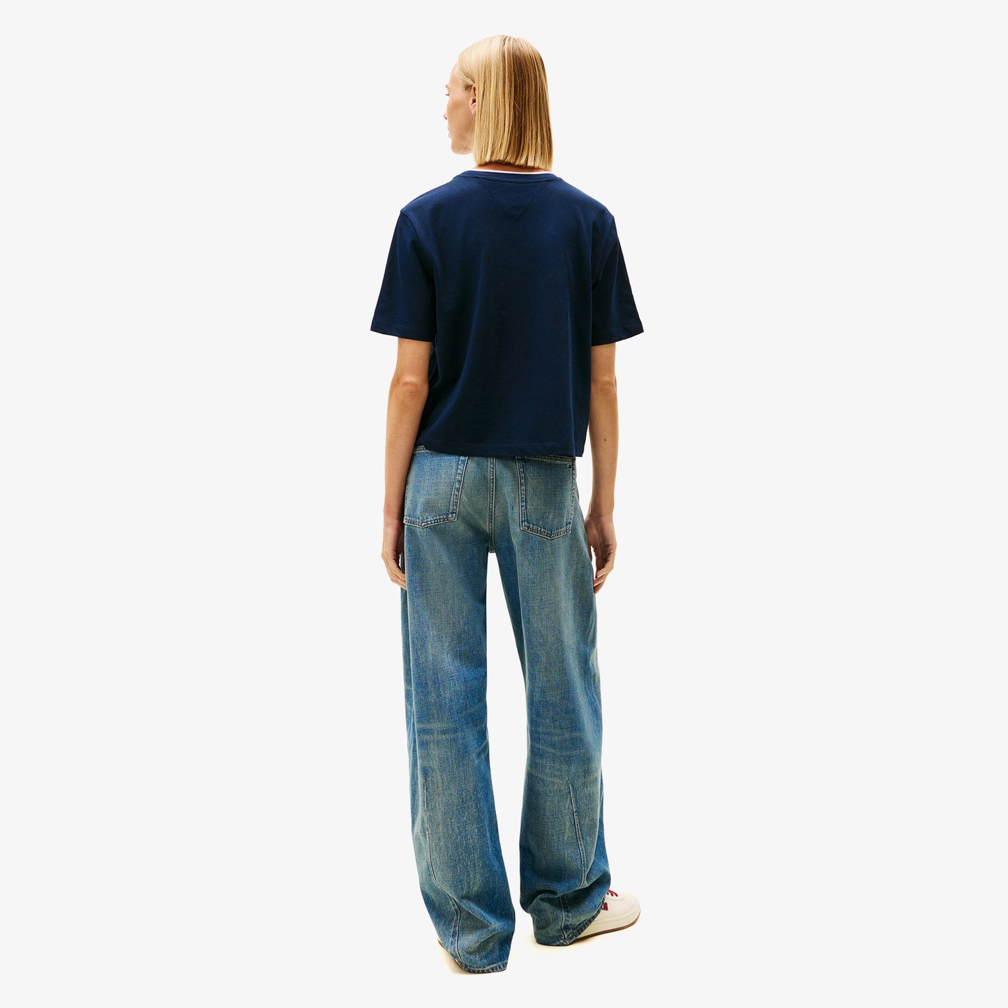 Tommy Hilfiger Boxy Tommy Applique Kadın Mavi T-shirt