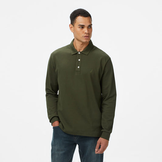 Nautica Erkek Yeşil Classic Fit Uzun Kollu Polo