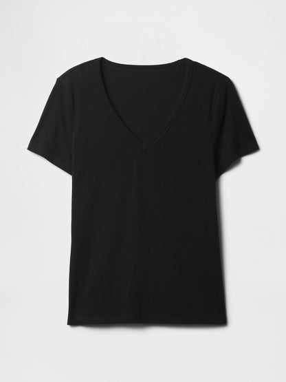 Siyah V Yaka T-shirt