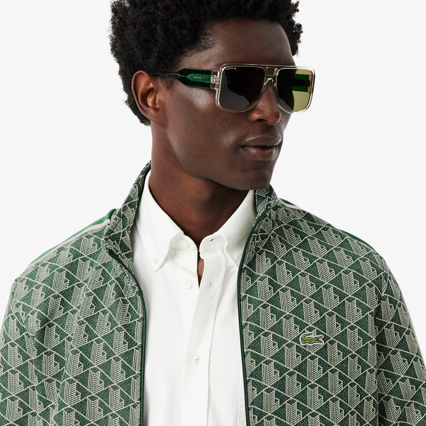 Lacoste Erkek Regular Fit Dik Yaka Monogram Yeşil Sweatshirt