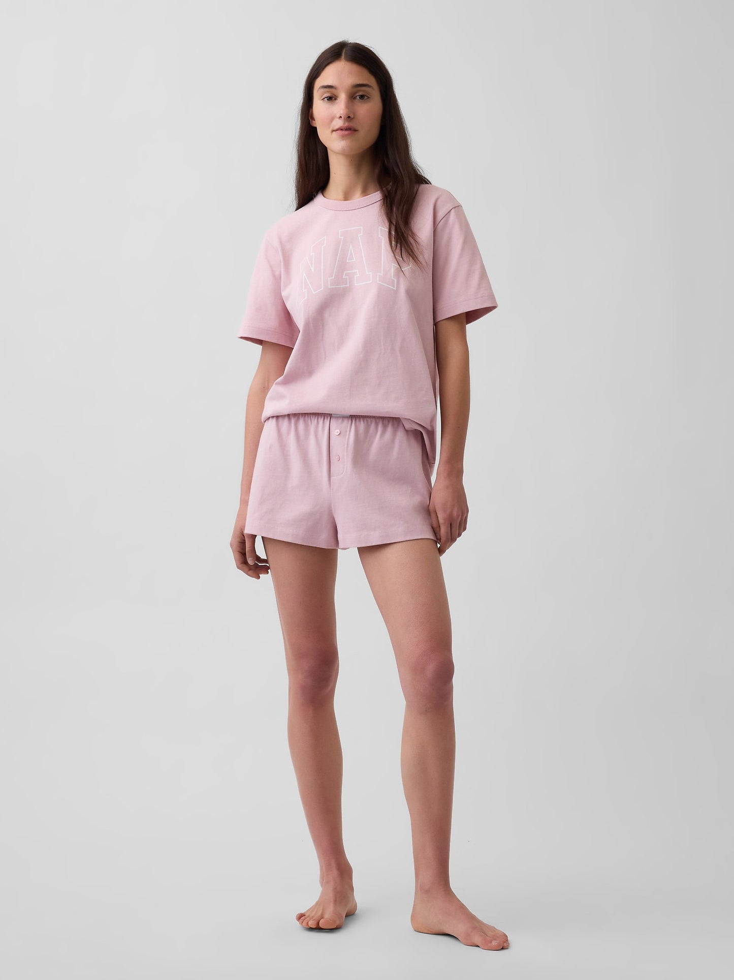 Açık Pembe Boxer Pijama Şort