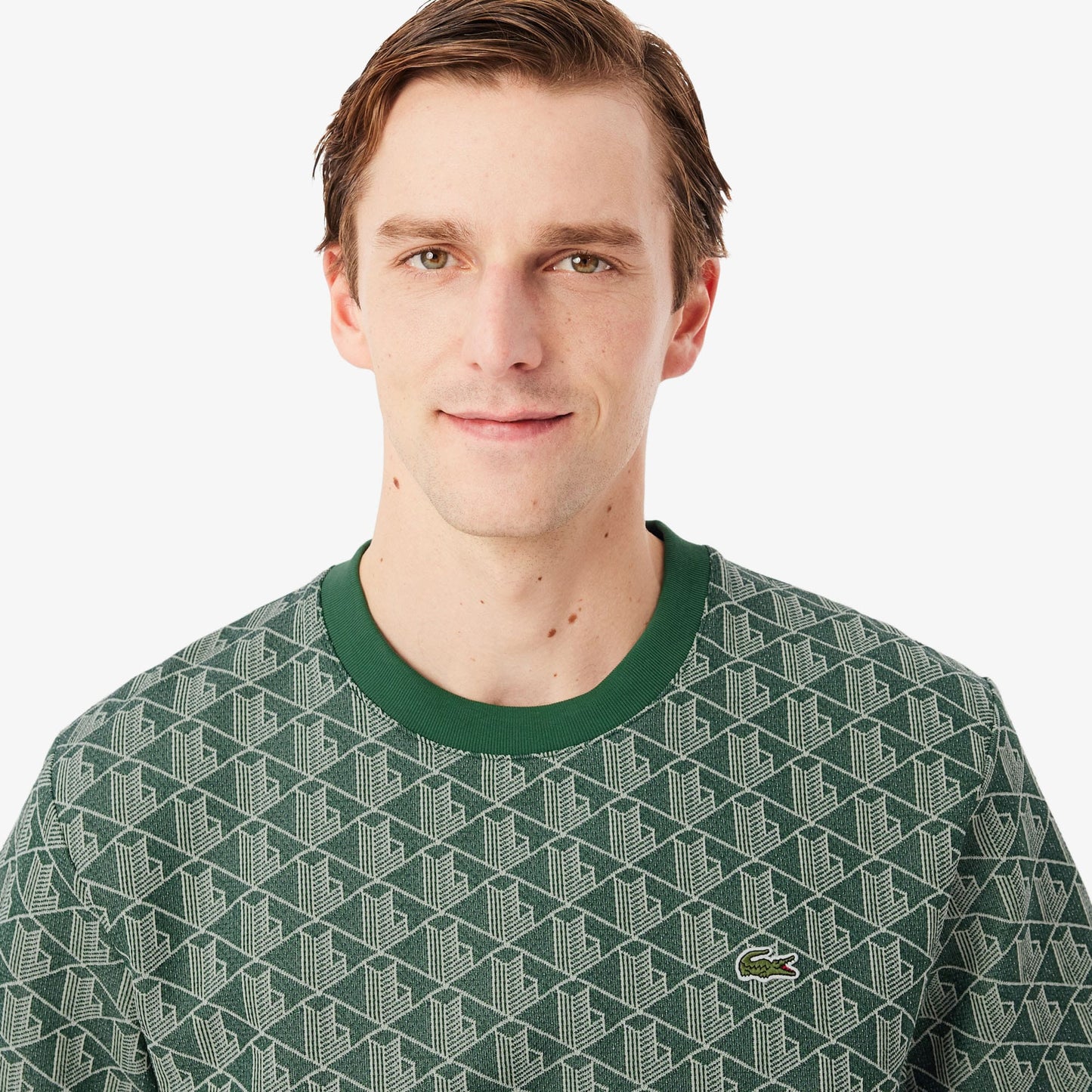 Lacoste Erkek Classic Fit Bisiklet Yaka Monogram Koyu Yeşil T-shirt