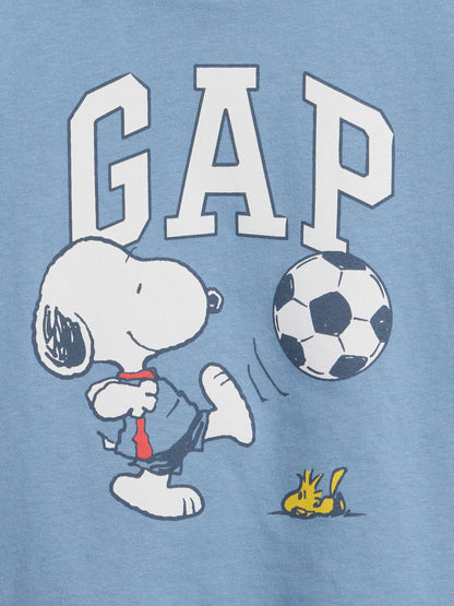 Açık Mavi Peanuts Logo T-shirt