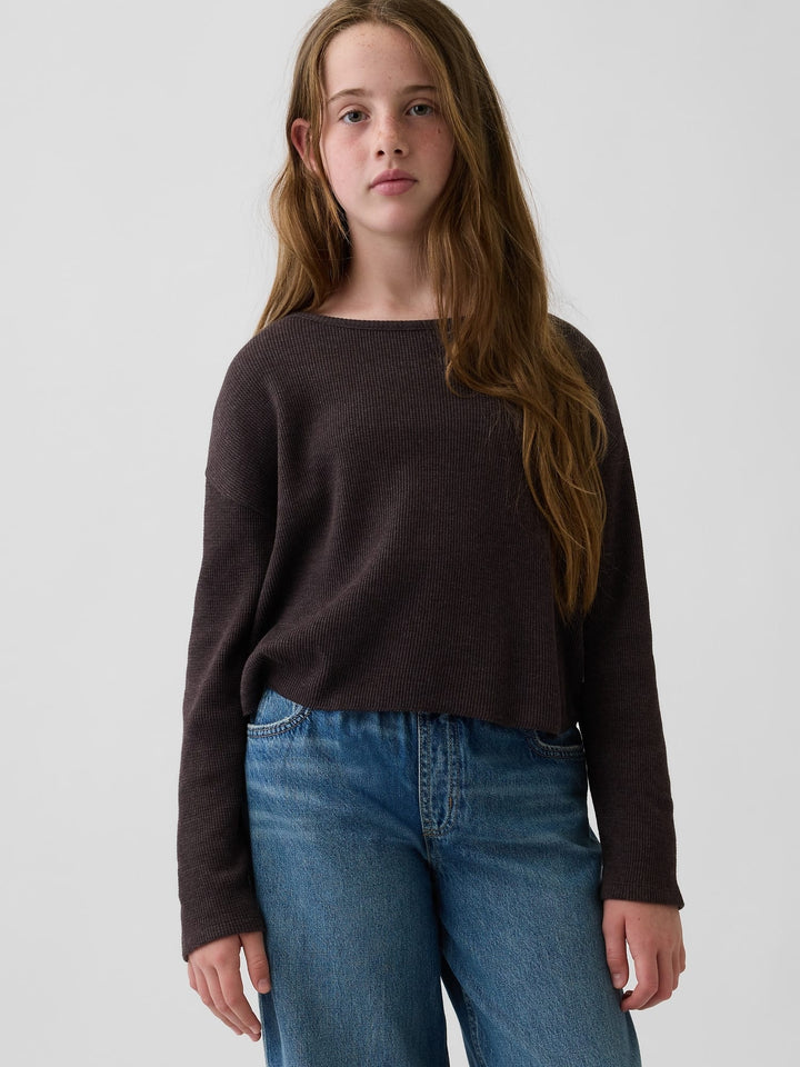 Koyu Kahverengi Oversized Waffle T-shirt