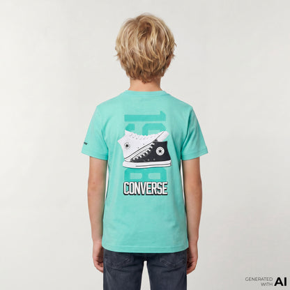 Converse Retro Font Sneaker Çocuk Yeşil T-shirt