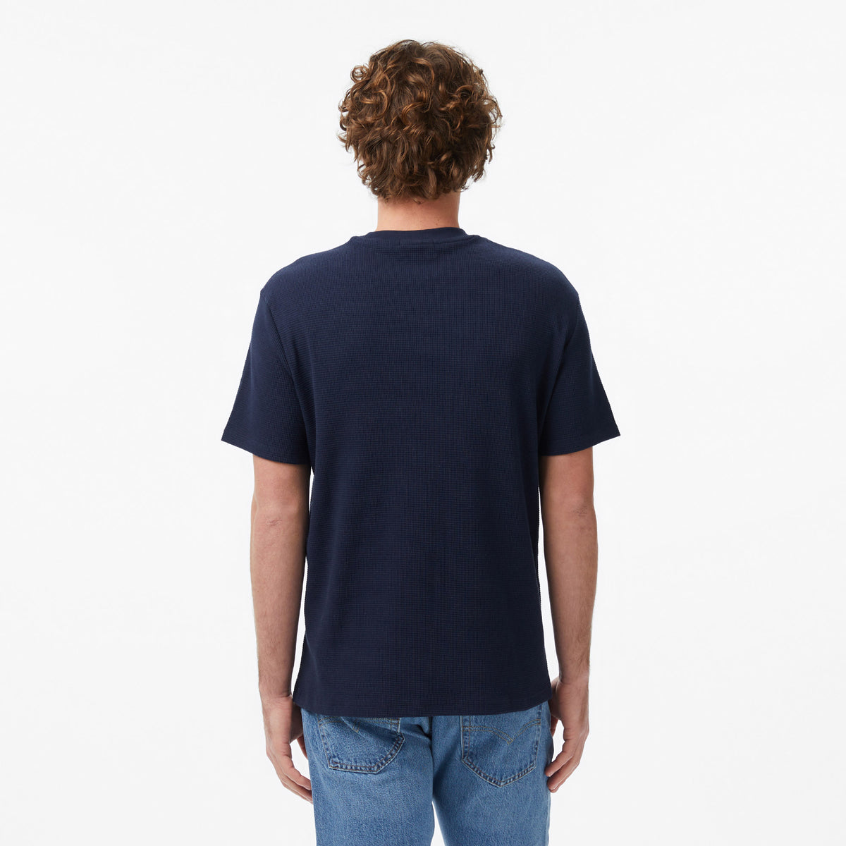 Calvin Klein Waffle Badge Crewnk Erkek Mavi T-shirt