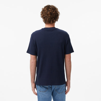 Calvin Klein Waffle Badge Crewnk Erkek Mavi T-shirt