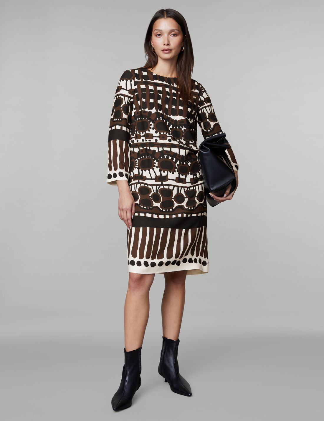 Regular Fit Desenli Mini Elbise