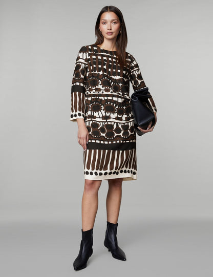 Regular Fit Desenli Mini Elbise