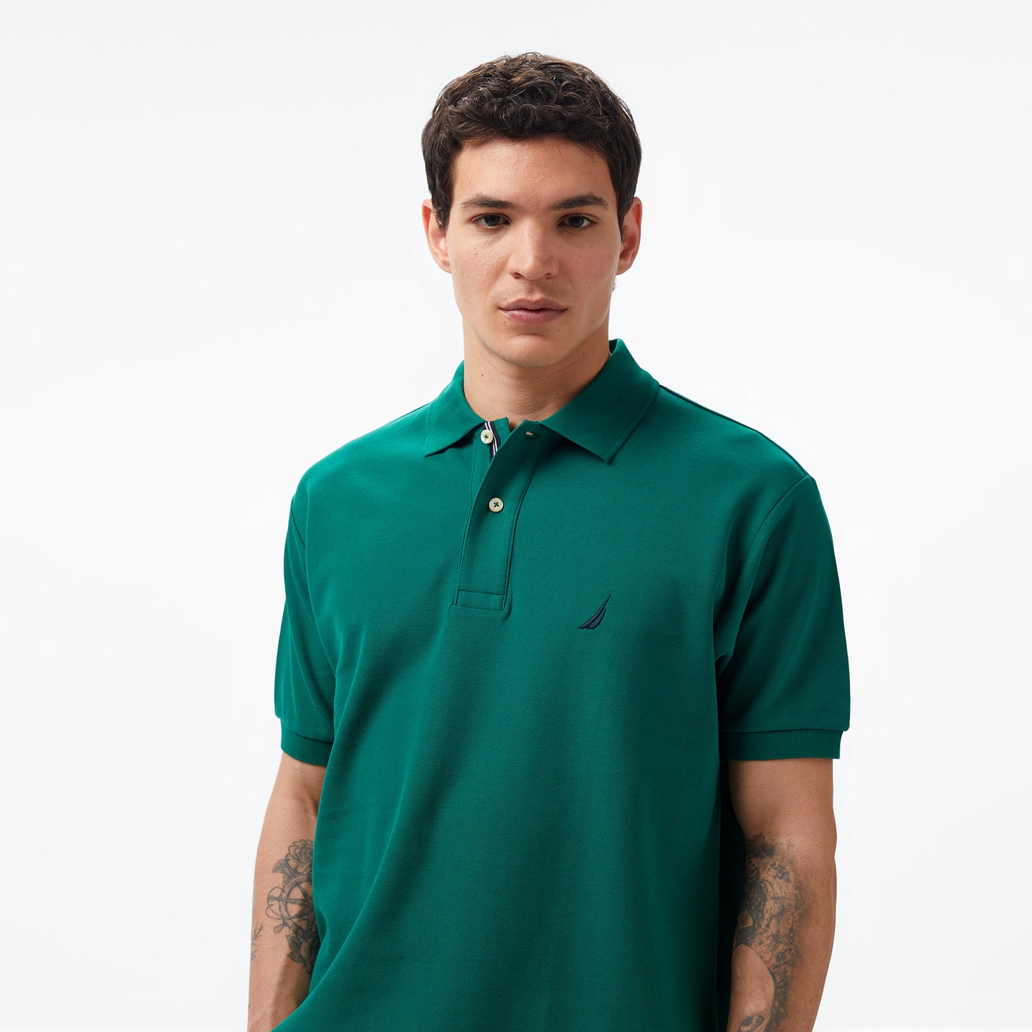 Nautica Erkek Yeşil Classic Fit Kısa Kollu Polo Yaka T-shirt