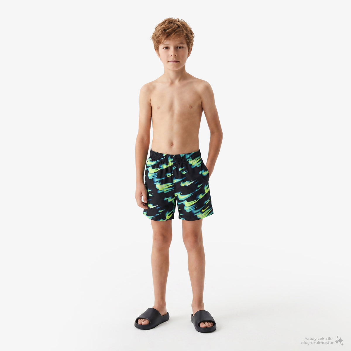 Nike Swim Breaker Asteroid Çocuk Siyah Deniz Şortu